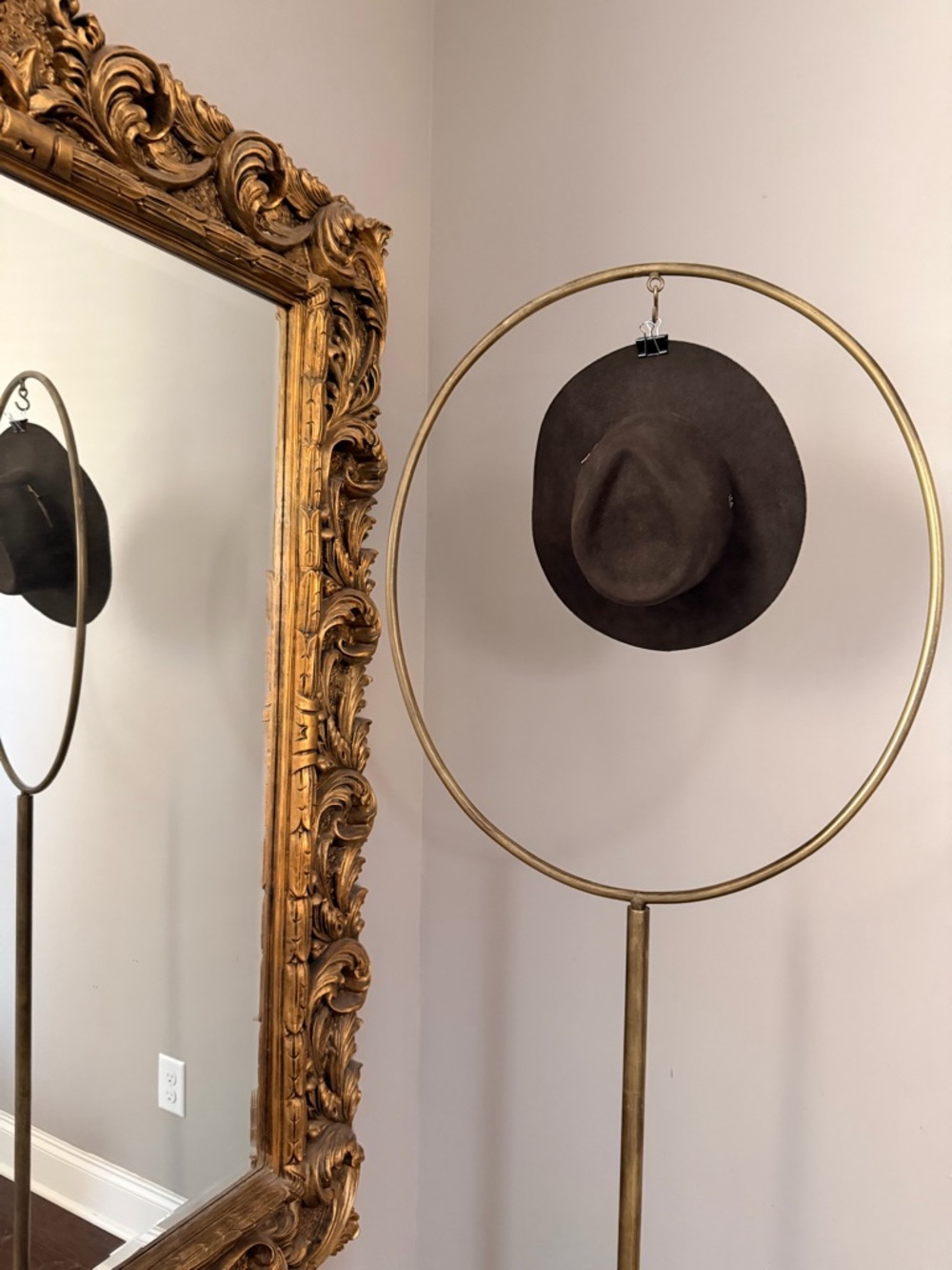 Wide-Brim Wool Felt Hat with Zipper Accent - Dark Brown - Picture 3 of 5